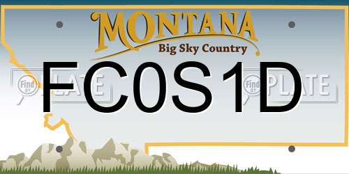 FC0S1D Montana License Plate