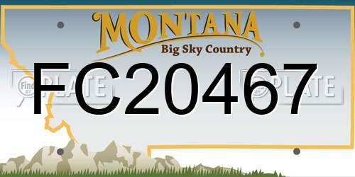 FC20467 Montana License Plate