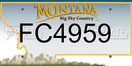 FC4959 Montana License Plate