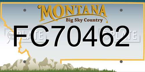 FC70462 Montana License Plate