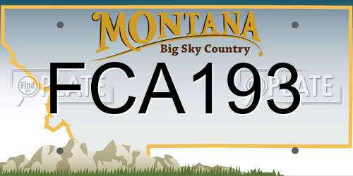 FCA193 Montana License Plate