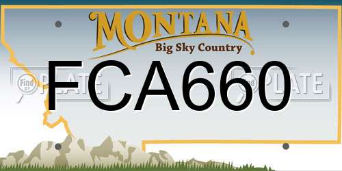FCA660 Montana License Plate