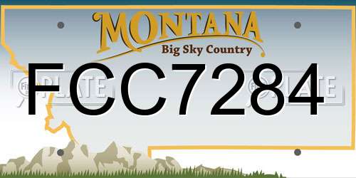 FCC7284 Montana License Plate