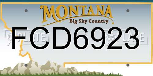 FCD6923 Montana License Plate
