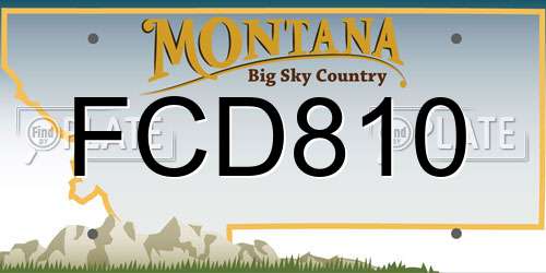 FCD810 Montana License Plate