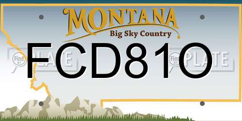 FCD81O Montana License Plate