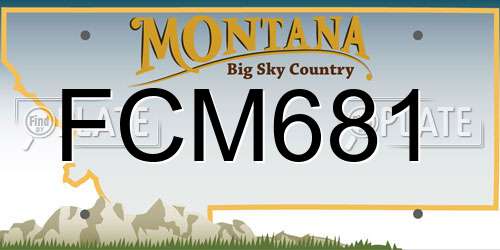 FCM681 Montana License Plate