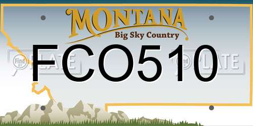 FCO510 Montana License Plate
