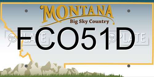 FCO51D Montana License Plate