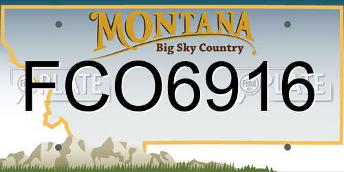 FCO6916 Montana License Plate