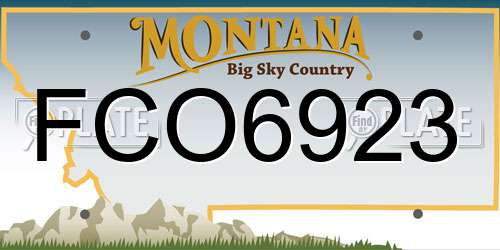 FCO6923 Montana License Plate