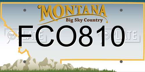 FCO810 Montana License Plate