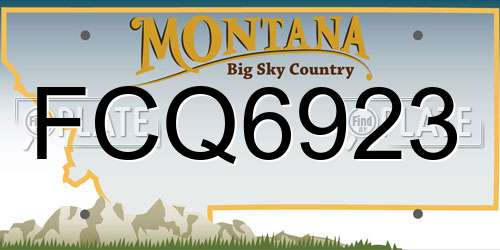 FCQ6923 Montana License Plate