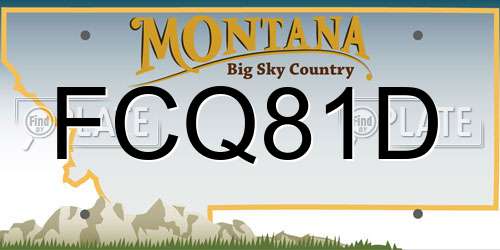 FCQ81D Montana License Plate