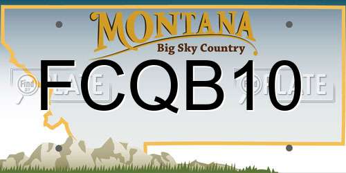 FCQB10 Montana License Plate