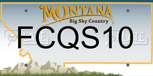 FCQS10 Montana License Plate