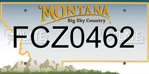 FCZ0462 Montana License Plate