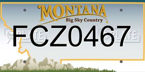 FCZ0467 Montana License Plate