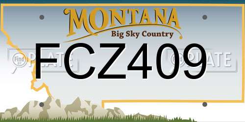 FCZ409 Montana License Plate