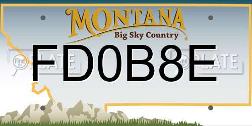 FD0B8E Montana License Plate