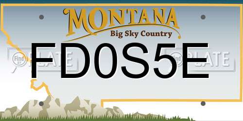 FD0S5E Montana License Plate