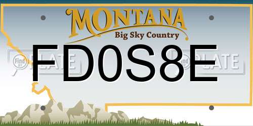 FD0S8E Montana License Plate