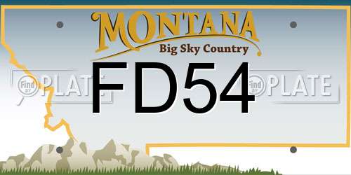 FD54 Montana License Plate