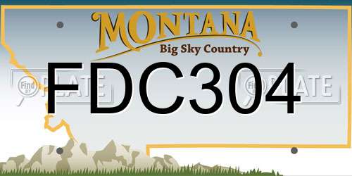 FDC304 Montana License Plate
