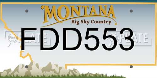 FDD553 Montana License Plate