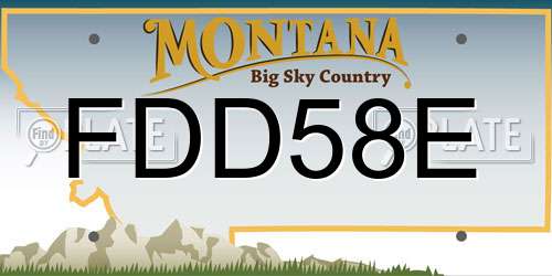 FDD58E Montana License Plate
