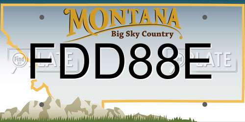 FDD88E Montana License Plate