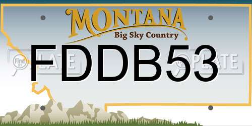 FDDB53 Montana License Plate