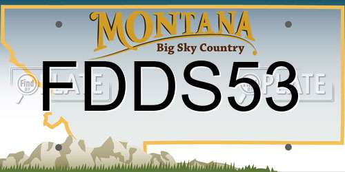 FDDS53 Montana License Plate