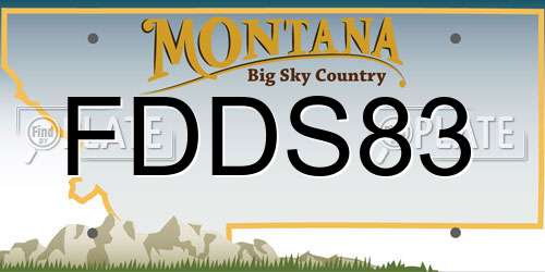 FDDS83 Montana License Plate