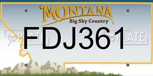 FDJ361 Montana License Plate