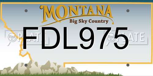 FDL975 Montana License Plate