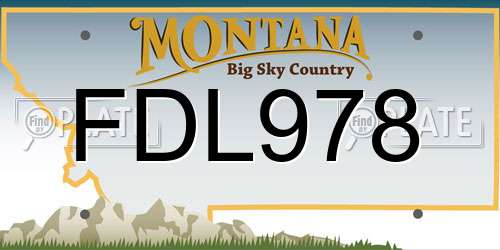 FDL978 Montana License Plate