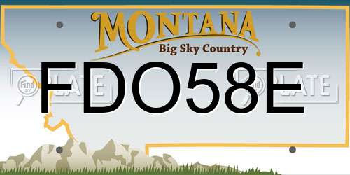 FDO58E Montana License Plate