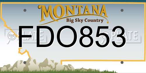 FDO853 Montana License Plate
