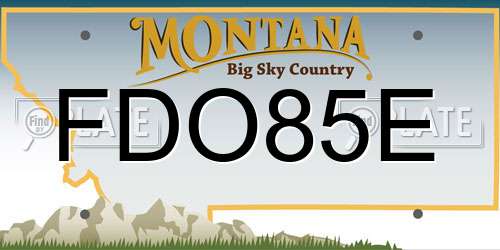 FDO85E Montana License Plate