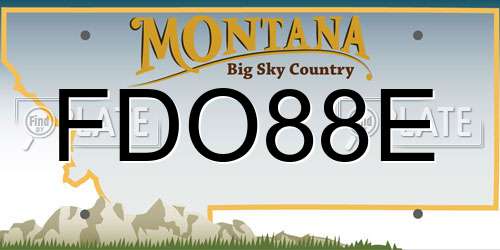 FDO88E Montana License Plate