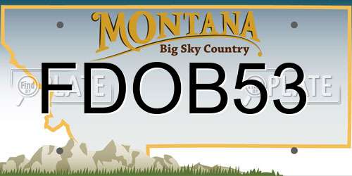 FDOB53 Montana License Plate