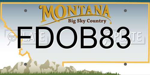 FDOB83 Montana License Plate