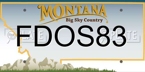 FDOS83 Montana License Plate