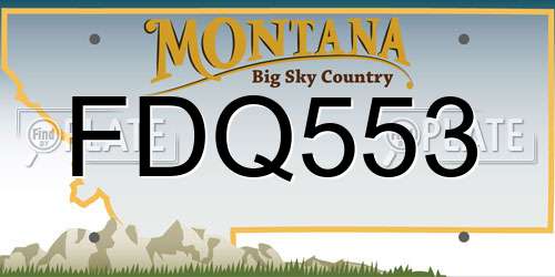 FDQ553 Montana License Plate