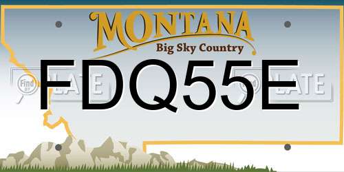 FDQ55E Montana License Plate