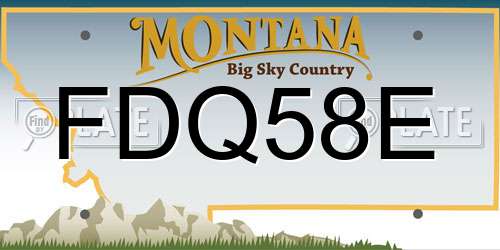 FDQ58E Montana License Plate