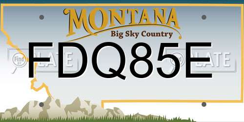 FDQ85E Montana License Plate