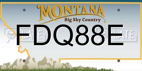 FDQ88E Montana License Plate