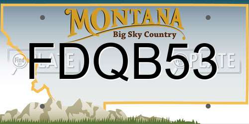 FDQB53 Montana License Plate